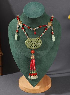 汉服配饰古风长款璎珞背云项链