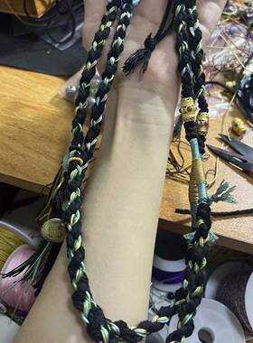 手工编织民族风吊坠绳手搓棉线项链绳整根编织半成品挂件绳子挂脖