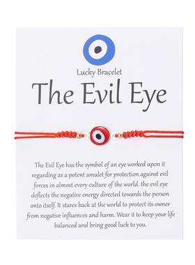 厂家直销跨境热销款恶魔之眼眼睛手链时尚百搭树脂手工编织手饰品