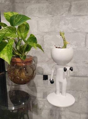 跨境人型健身花盆摆件家居庭院设计装修创意艺术家居装饰品树脂