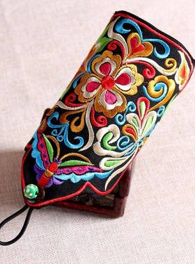 民族风配饰绣花三角手链保暖露指手套复古风特色刺绣潮流