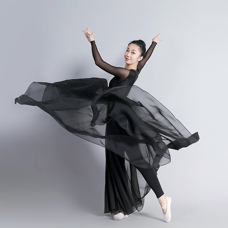 民族中国风古典舞蹈大摆现代纱裙 众托半身裙