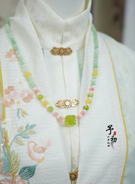 予初双十一福利【青莺】岫玉方糖毛衣链锁骨链百搭古风新中式项链