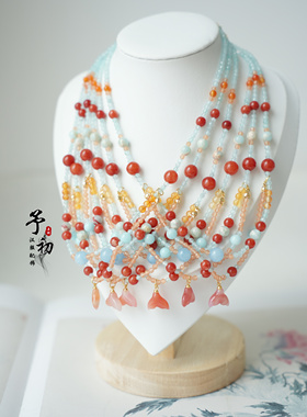 【红昭愿】双层人鱼敦煌风原创百搭日常锦鲤色唐制汉服项链