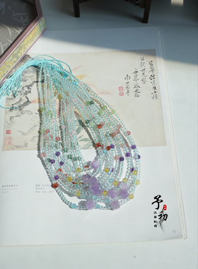 【多巴胺】夏季多宝彩虹无金属锁骨链项链古风璎珞百搭日常