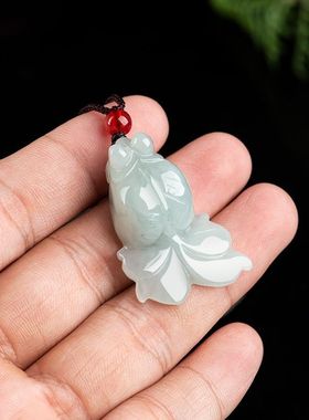 天然正品缅甸A货翡翠金鱼金玉满堂吊坠冰种玉石挂件花件男女玉器