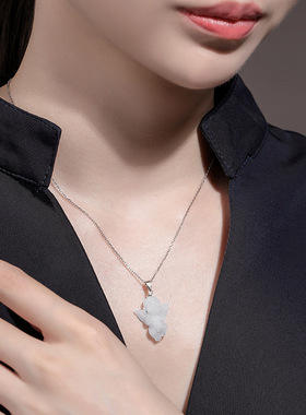 天然正品缅甸A货保真翡翠天使宝宝吊坠银扣银链玉石挂件饰品玉器