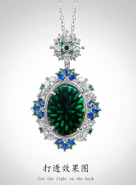 S925银镶天然正品墨翠A货翡翠墨玉玉石吊坠时尚简约大气女款高档