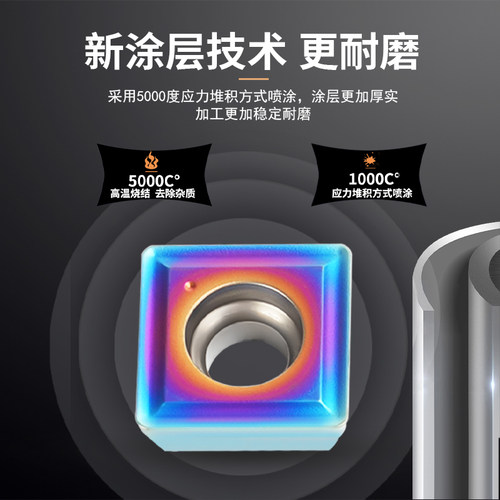 纳米蓝U钻刀片钨钢外圆淬火钢用硬料不锈钢专用内孔桃型三角刀粒 - 图2