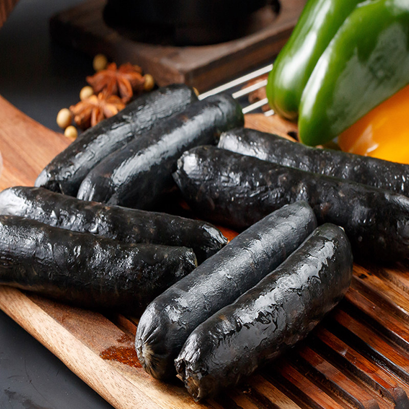 源香墨鱼肠台湾地道烤肠正宗火山石热狗肠街边特色黑色脆皮肠