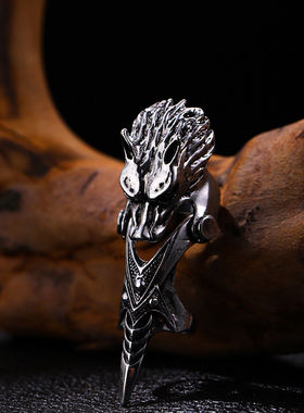 狼头关节戒指活动指套尖爪指环