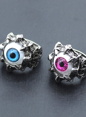 恶魔之眼戒指朋克风暗黑指环合金