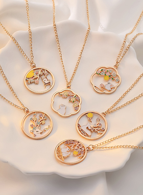 其他合金镂空十字链女生吊坠项链