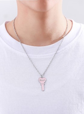 爱心钥匙锁项链拼接合金十字链