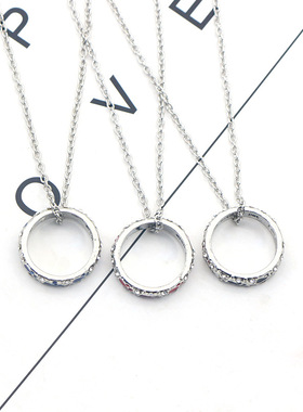 十字链女生脚印彩色戒指吊坠项链