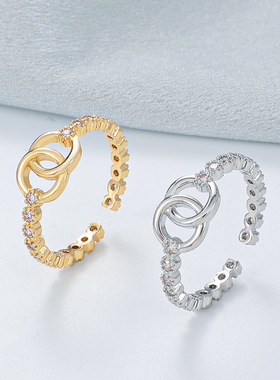 美式复古个性编织戒指女