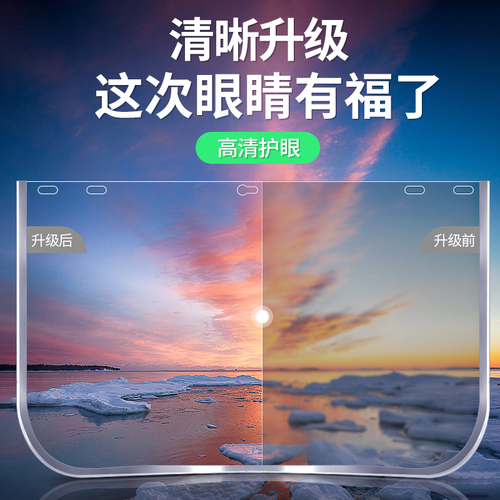 PC防护面屏抗高温防冲击防飞溅透明面罩配安全帽式打磨面具