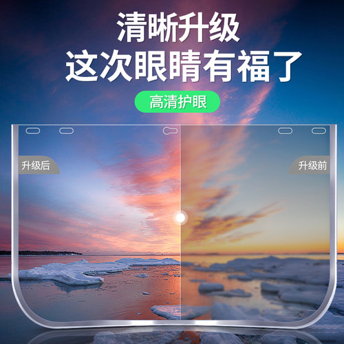 PC防护面屏抗高温 防冲击防飞溅透明面罩配安全帽式打磨面具 - 图1