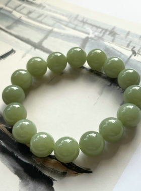 【风烟俱净】新疆和田玉手链12mm16颗性价比精品手串特价款特色
