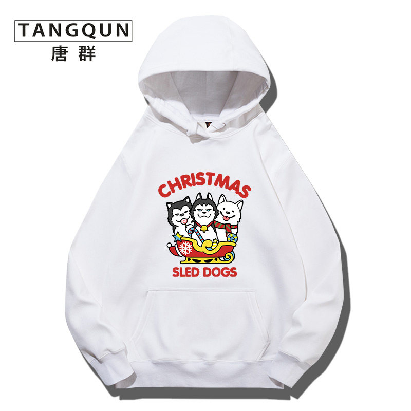 情侣秋冬款圣诞节定制男女加绒卫衣 唐群卫衣