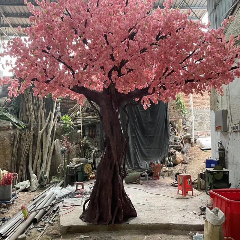 仿真桃花树大型室内装饰樱花树餐厅假树许愿婚庆大树假桃树水泥树