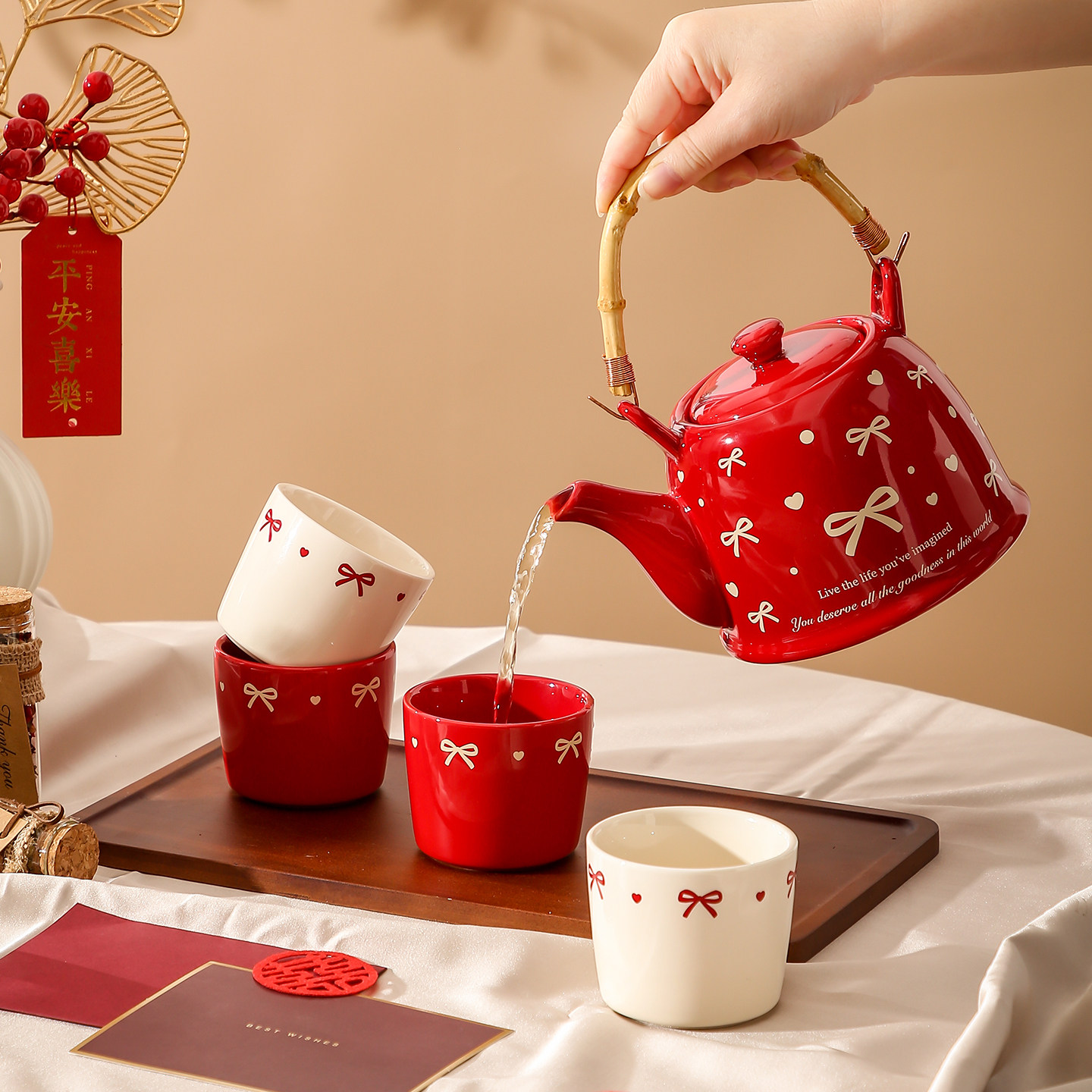 茶具套装泡茶壶杯子家用实用新婚订婚结婚礼物送新人闺蜜高档小众,淘宝优惠券,粉丝福利购,淘宝优惠卷