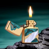 Sansui, оригинальная зажигалка, эмаль, инкрустация камня, подарочная коробка