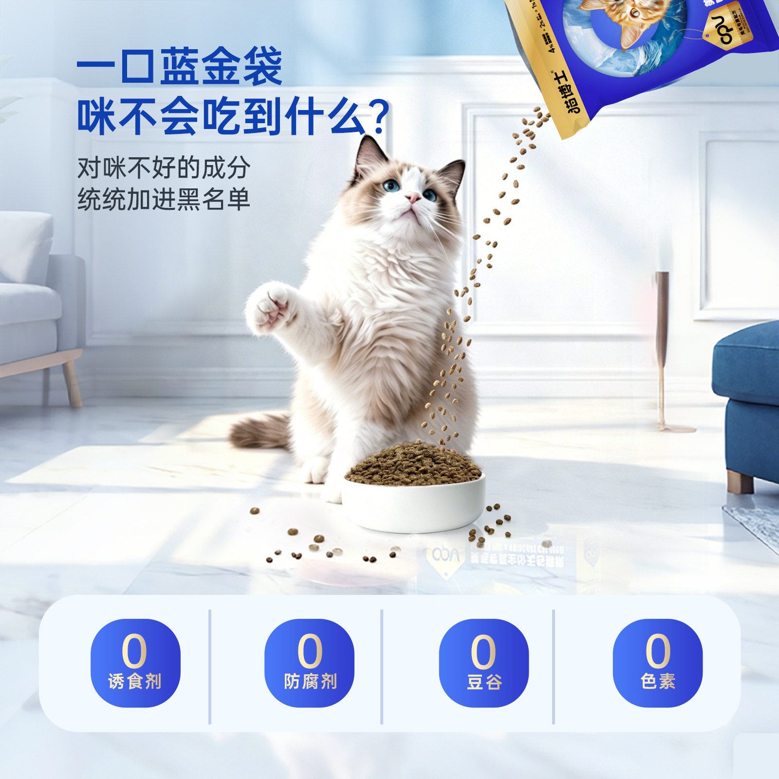 猫博士蓝金袋猫粮无谷鲜肉粮全价成猫猫粮幼猫粮全阶段膨化猫粮