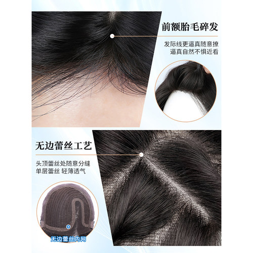 假发全头套女真人发丝减龄自然无痕偏分锁骨短发波波头整顶假发套 - 图1