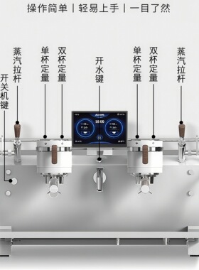 LADETINA拉迪天纳大正传说双头商用半自动咖啡机咖啡店大型连锁