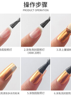 美甲双头晕染棒魔镜粉刷镭射粉极光粉镜面粉刷海绵棒晕染渐变工具
