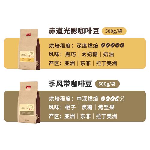 Melitta德国美乐家意式咖啡豆合集阿拉比卡深度烘焙油脂丰富醇厚 - 图1