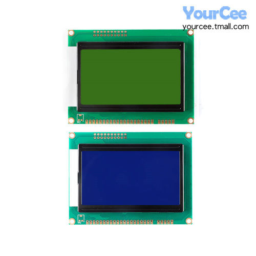 LCD 12864 蓝屏白字/黄绿屏黑字 5V 背光 中文字库 LCD液晶屏模块 - 图3