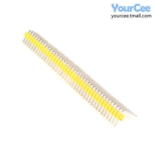 优信电子/间距2.54MM 单排弯针  插针 1*40PIN 铜针 黄色 - 图0