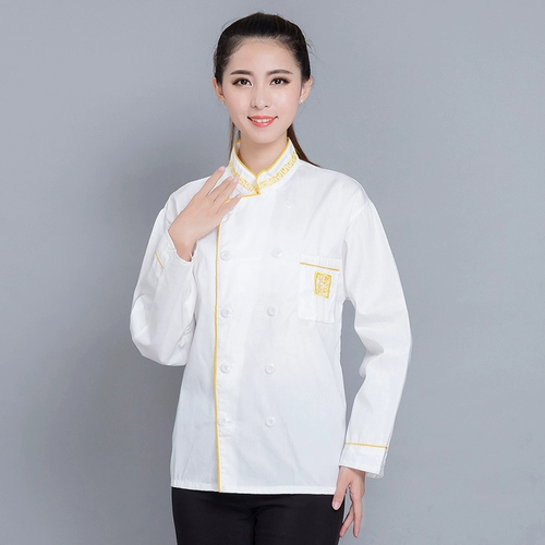 Женский шеф -повар одежда с длинным рукавом весна и летняя рабочая одежда топы для преподавательской печень