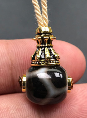 天然玛瑙天珠三通DIY龟背天珠玛瑙三通纯铜佛塔文玩三通配饰配件