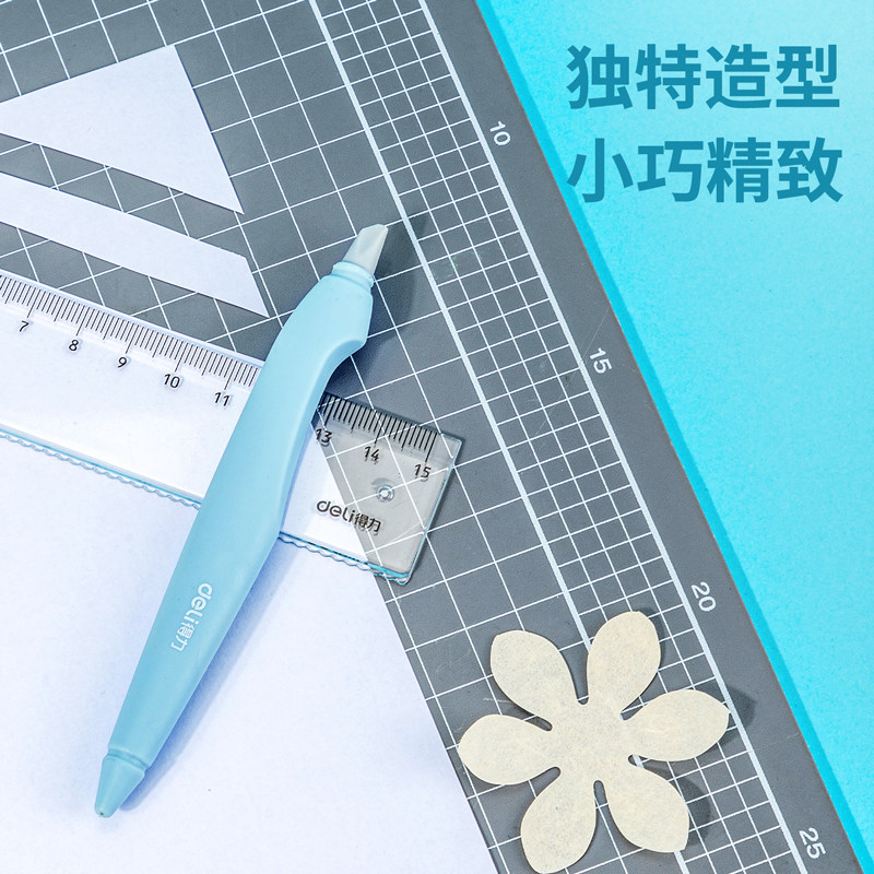 得力刻刀剪纸手账刻刀笔少女心高颜值陶瓷笔刀迷你裁纸刀手工刀手账笔刀安全不伤手刀笔雕刻笔刀笔式剪纸_虎窝淘