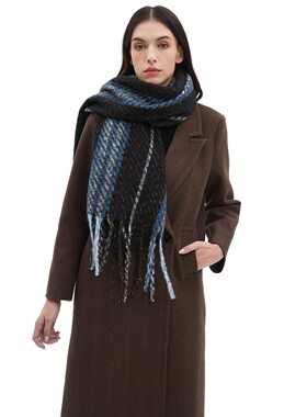 2024 Fashion Scarf With Flower Fringed Striped Scarf Shawl