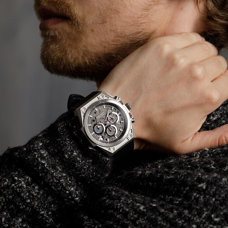 megir美格尔男士防水大表盘钢表 megir国产腕表