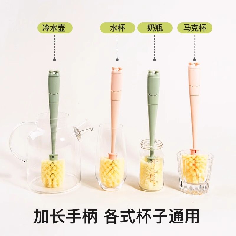 洗杯子吸管专用刷子三合一便携式多功能无死角硅胶清洁保温奶瓶刷,淘宝优惠券,粉丝福利购,淘宝优惠卷
