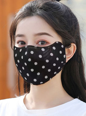 超薄口罩透气防晒遮阳护脸面罩防紫外线女士春夏季护眼角印花薄款