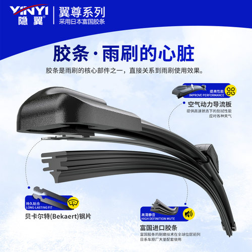翼尊适用特斯拉MODEL 3进口胶条无骨雨刷片毛豆3原厂专用款雨刮器 - 图1