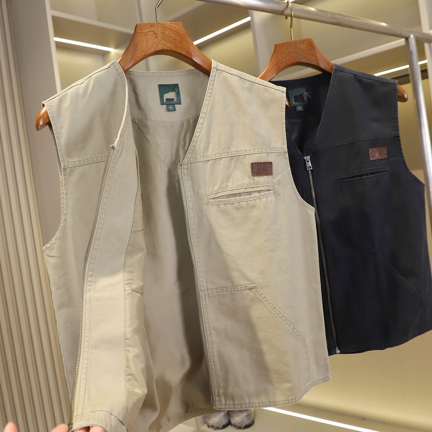 全棉水洗棉~秋冬男士情侣款加厚百搭时尚休闲背心马甲外套 - 图2