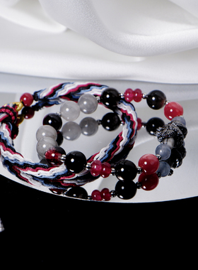 KITTO|【余】明日方舟同人印象礼物黑曜石玉髓小众手链轮回手绳