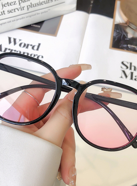 ins经典黑框腮红近视眼镜女潮纯