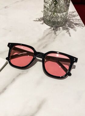 小框方形个性ins防嗮墨镜男款黑