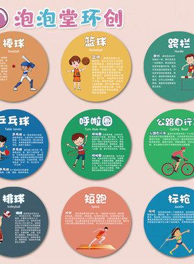 幼儿园体育区运动游泳田径比赛项目户外主题LOOG宣传立体环创装饰