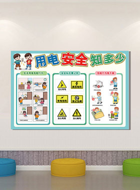 校园安全教育台风用电安全墙贴