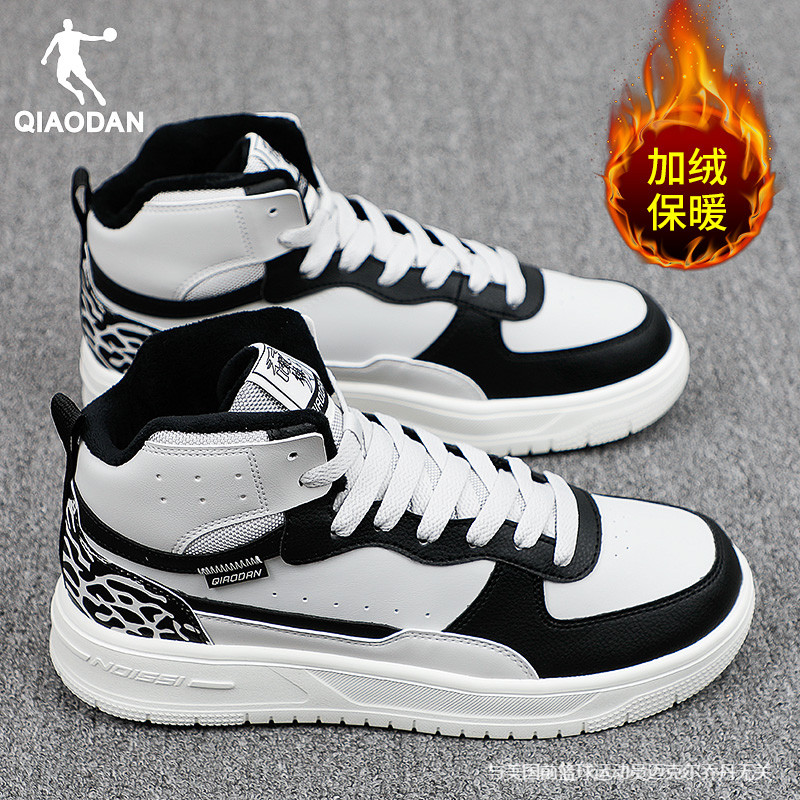 乔丹加绒运动鞋男2025新款冬季黑色棉鞋官方旗舰店保暖运动鞋男鞋 - 图2