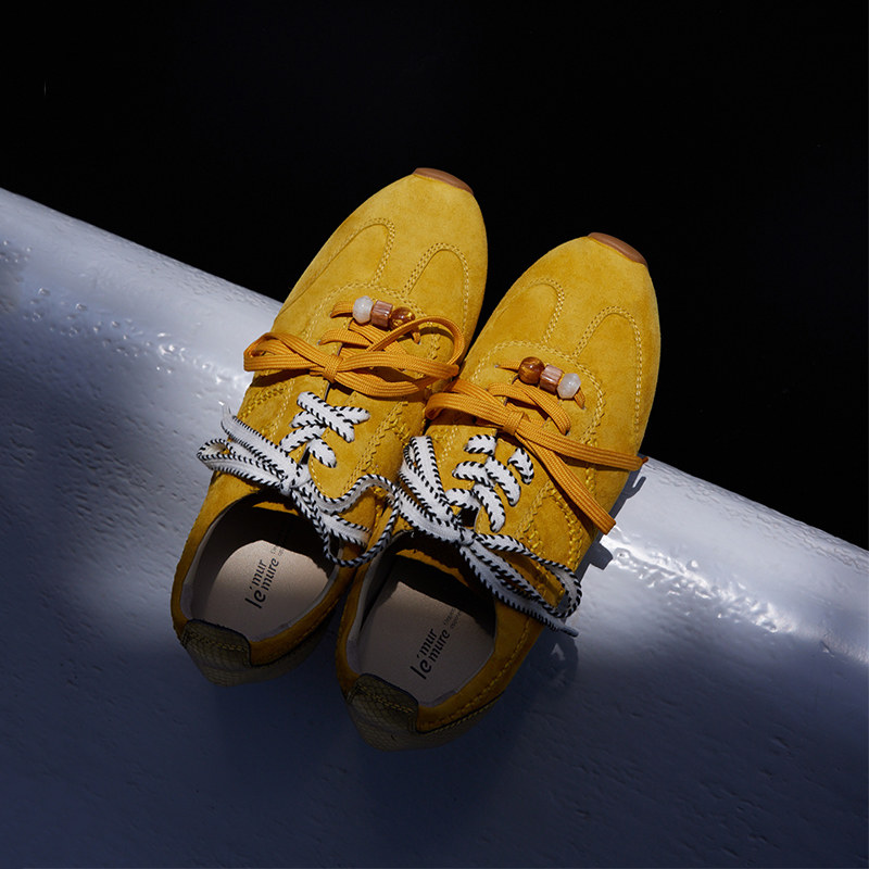 Le' Murmure 復古“德”学 丝绒麂皮 薄底串珠双鞋带 阿甘德训鞋,淘宝优惠券,粉丝福利购,淘宝优惠卷